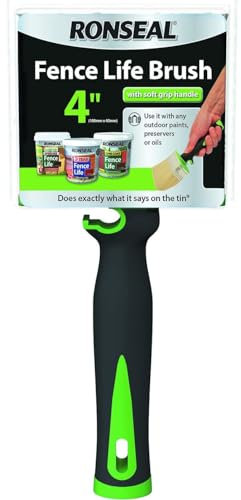 AMK® Ronseal Outdoor Exterior Wood Timber Garden Shed & Fence Life Paint Brush 4 Inch Decking Soft Grip