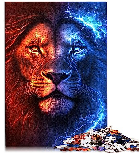 Buntes Galaxie Löwe Puzzle, 1000 Teile, Puzzle für Kinder, Papppuzzles für Erwachsene, Geschenke, Familienaktivitäten, 10,27 x 20,47 Zoll/26 x 38 cm.