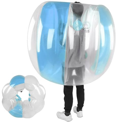 Dilwe 120 cm Aufblasbare Blasenbälle, Blasen-Fußbälle, Aufblasbarer Spielzeugkörper, Sumo-Zorb-Bälle für Aufblasbares Spielzubehör für Erwachsene (Transparentes Blau)