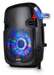 Enceinte Mobile amplifiée Ibiza PARTY7-LED 8 300W à LEDs RVB USB/Bluetooth/FM/SD/Micro+Clé USB 32G