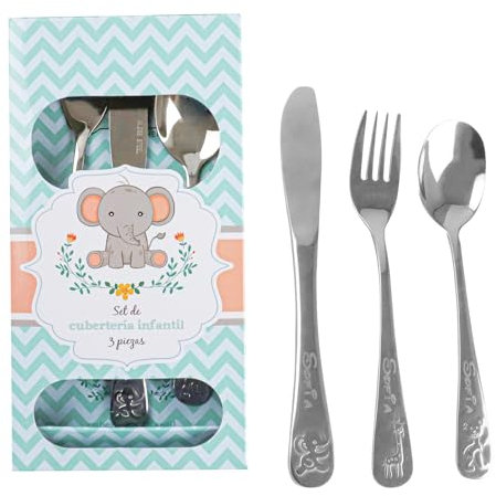 Various-Cubiertos Infantilles Personalizados,Grabado Personalizado Acero Inoxidable con Nombre,Regalo para Bebé Niñas y Niños 3 Uindades