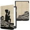 kwmobile Étui Compatible avec Pocketbook InkPad 4 / Color 3 / Color 2 Coque - Étui à Rabat magnétique Tablette eReader Similicuir - Noir-Beige