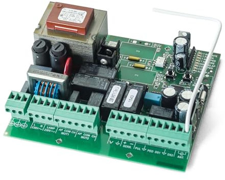 Motorline MC2 Central de maniobras universal cuadro de control para 2 motores de 230V batientes puerta cancela portones motores Lince Gris