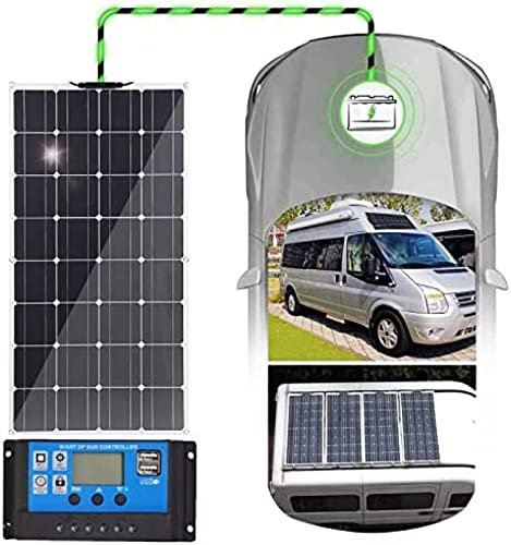 Kit de panneau solaire portable 400 W pour camping-car, chargeur monocristallin semi-flexible et pliable 12 V pour maison, caravane, bateau, surfaces inégales, 1 pièce