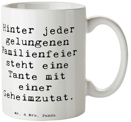 Mr. & Mrs. Panda Tasse Spruch Tante Geheimzutat - Geschenk, wichtig, Kaffeetassen, einzigartige Designs, handgemacht, Rezept, Teebecher,
