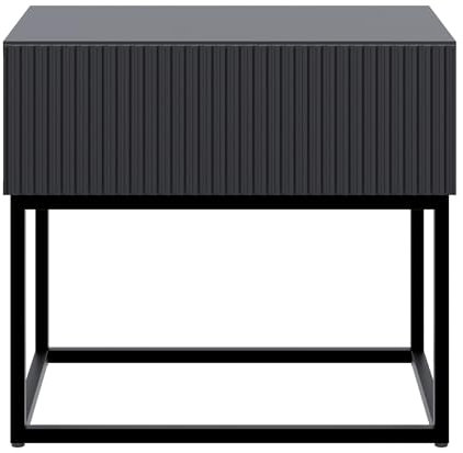 Selsey Nachttisch Beistellschrank Beistelltisch Nachtschrank Mit Schublade Schwarz Schwarze Beine Veldio