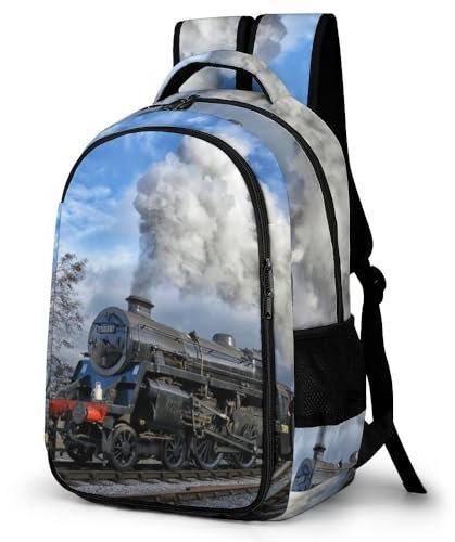 Cmagnifico Tagesrucksack, Indianerrucksack, Rucksack mit Taschen für Wandern, Camping, Reisen, Eisenbahn-Dampfzug, One size