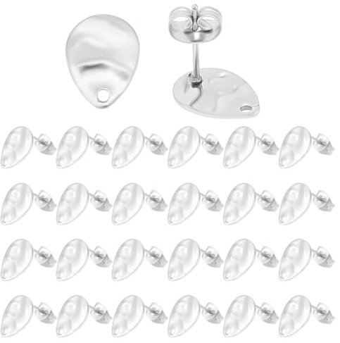 UNICRAFTALE 60pcs Clou Boucles d'oreilles Acier Inoxydable Boucle D'oreilles Larme Tige Boucles d'oreilles avec écrous d'Oreilles Fermoir Boucles D'oreilles pour Fabrication de Bijoux