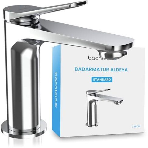 Bächlein Aldeya Robinet de salle de bain au design moderne avec cartouche en céramique durable et kit de montage Chromé