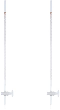 Gatuida Säure-Bürette 10 Ml Set 2 Stück Mit Ptfe Absperrhahn Chemisches Glasinstrument Für Junior High School Laborbedarf Und Unterricht