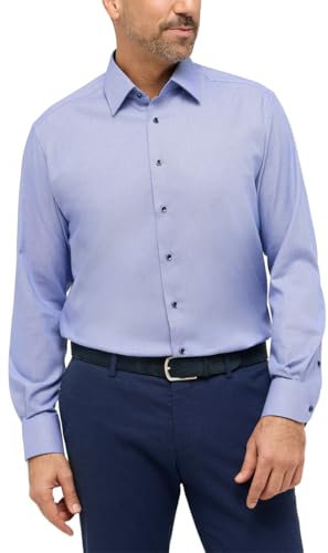 ETERNA Herren Baumwollhemd Comfort FIT 1/1 royal blau 42_H_1/1