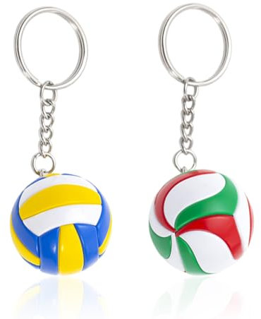 FDGGT 2 Stück Volleyball-Schlüsselanhänger, Mini-Volleyball-Anhänger, Silber, Sport, Unisex