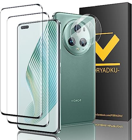 V-PORYADKU Für Honor Magic 5 Pro 5G Panzer Schutz Glas (6,81 Zoll), 2 Stück+Kamera Schutzfolie 2 Stück, 9H Härte, Fingerabdruck kompatibel, HD Anti-Kratzen