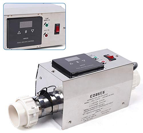 Schwimmbadheizung Elektrisch Poolheizung Thermostat Wärmetauscher Edelstahl 3KW