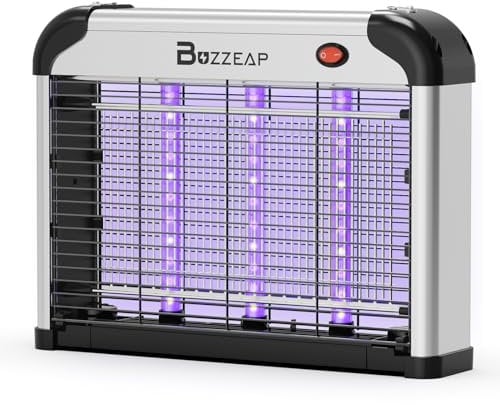 Lámpara Antimosquitos Eléctrica 4200V con Doble Onda UV 365+395nm - Matainsectos para Interiores Sin Químicos, Inodora, Trampa para Moscas y Mosquitos con Red Eléctrica