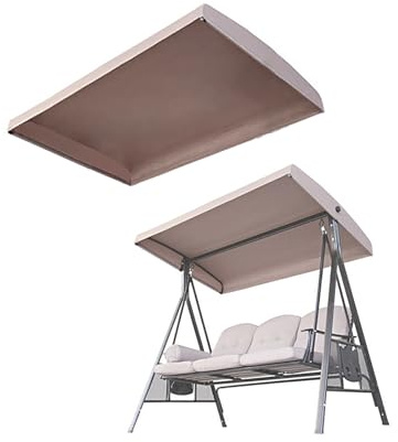 Sonnendach Dachbezug für Hollywoodschaukel Dach-Plane für Garten-Schaukel Dachplane Ersatzdach,2/3 Sitzer Wasserabweisend Ersatzdach Für Gartenschaukel, UV-Schutz Schaukeldach Ersatz-Bezug