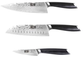 HOSHANHO 3 Pieces Knife Set, Professional High Carbon Powder Steel Kitchen Knife Set, Ultra Sharp Knives Set for Kitchen with Elegant Gift Box