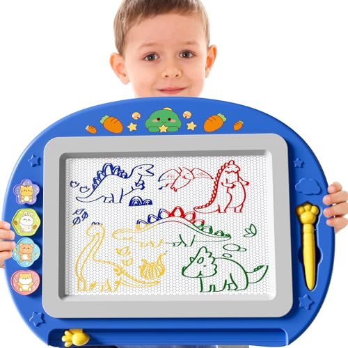 BLmukce XL Magnetische Zaubertafel für Kinder, Maltafel mit Stempel & Stift, Lernspielzeug & Reisegröße, Geschenk für Jungen & Mädchen ab 3 4 5 Jahre