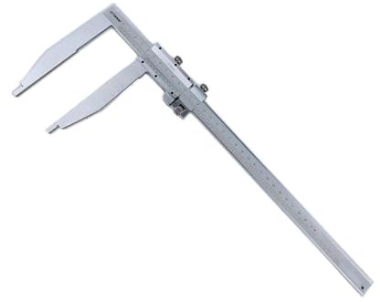 KiBcsLic Messschieber Aus Edelstahl mit Langer Backe, Präzise, ​​tragbar, 0 Zoll/0,02 Mm