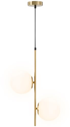HOMCOM Moderne Pendelleuchte mit Doppelkopf, goldfarben
