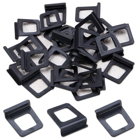 HUTRADE 50 Stück Fliegengitter Fenster Griffe schwarze Kunststoff-Clips universell für Rahmen Reparatur, mit verbesserter Griffigkeit zum einfachen Öffnen und Schließen