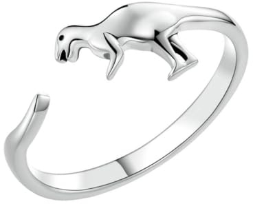 ORFOFE Dinosaurier Modisch Silber aus Ring S925 Verstellbarer für Offener Tierring Bequem Damen und Täglichen Strand und Alltagsgebrauch