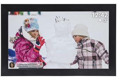 Denver Bilderrahmen 15- PFF1504B WiFi schwarz | WLAN, App-Steuerung, Touchscreen, Full HD IPS Display, Rahmenloses Design
