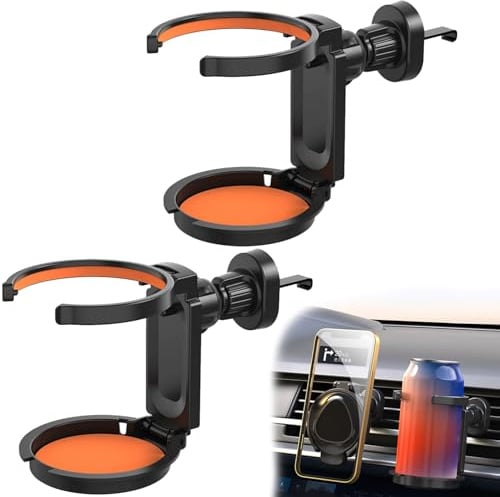 EUREKORA 2 Stück Verstellbare Klappbar Becherhalter Magnetische Handyhalterung Auto Universeller GeträNkehalter Auto LüFtung Autozubehör Passend für Lüftungsschlitze kann Cola Kaffee Tee halten
