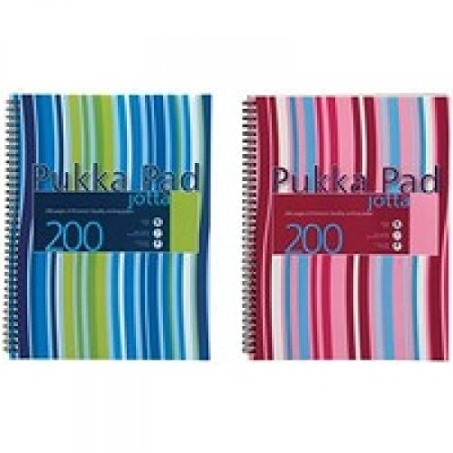pukka pads JP018 - Pukka Pad A4 Polyprop Jotta 200 Page Pink Strips JP018 - (PK3)