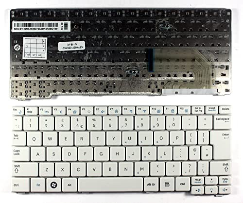 Power4Laptops Regno Unito Bianco Tastiera Sostitutiva per Portatili Compatibile con Samsung N150 Plus