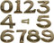Brass House Door Number Numeric Digits Plate Plates Plaque Gold Sign - 3 Inch (5)