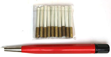 Graveur/stylet de fibre de verre avec un total de 11 pointes pinceau de fibre de verre – Polir des surface de façon filigrane - enlever les couches d'oxydes et patines