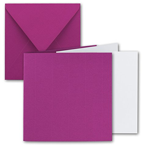 20x Quadratisches Falt-Karten Set - 15 x 15 cm - mit Brief-Umschlägen & Einlegeblättern - Amarena - FarbenFroh by GUSTAV NEUSER
