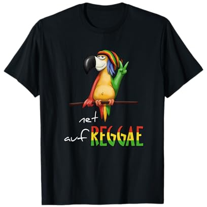 Net auf-REGGAE gechillter Rastafari Papagei Reggae T-Shirt