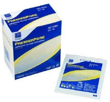 Premierpore Adhesive Island Dressing, 10cm x 15cm, Pack of 50