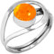 Jeweloporium 925 Silber Ringe für Damen Orange Bernstein mit Stein Boho Silber Ringe Größe 60(19.1) Valentinstag - Geschenk Handgefertigt Schmuck