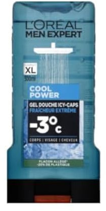L'Oréal Men Expert - Gel Douche Fraîcheur Extrême pour Homme - Rafraîchit & Nettoie - Parfum Menthe Glacée - Cool Power - 300 ml