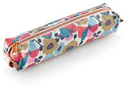 Miquelrius - Mini Pencil Case, Includes Elastic Rubber, Zip Closure, Pencil Case Size 190 x 25 x 40 mm, Design Nordic Flowers