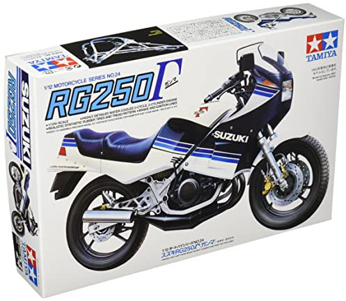 Tamiya 14024-000 Fahrzeug 14024 1:12 Suzuki RG250 R Gamma-Originalgetreue Nachbildung, Modellbau, Plastik Bausatz, Basteln, Hobby, Modellbausatz, Zusammenbauen, unlackiert