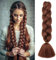 Silk-co Braids Extensions 60cm Kunsthaar zum Einflechten, 1 Stück Braids Haare, Crochet Hair Für Jumbo Braids Box Braid Twist Zopf Haarverlängerung Dunkelrotbraun