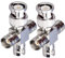 TUOLNK 2er-Pack BNC-Stecker auf 3 Buchse T-Typ-HF-Koaxialstecker 4-Wege-Splitter-Koax-Adapter für Rundfunk-/Verlängerungskabel BNC-T-Anschlüsse T-Form