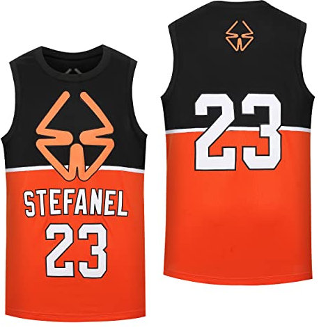 1986 Retro Throwback Vintage Cool #23 Basketball Trikots Stitched, Orange, Large