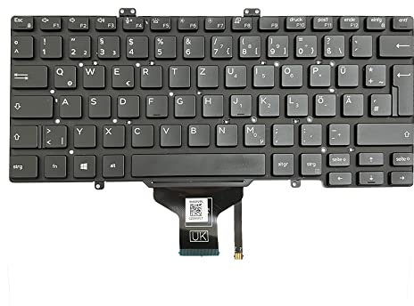Zahara DE Beleuchtet Tastatur-Layout Laptop für Dell Latitude7400 3400 5400 P98G001 7410 5401 5411 Backlit GR Keyboard Layout Laptop VWKCT