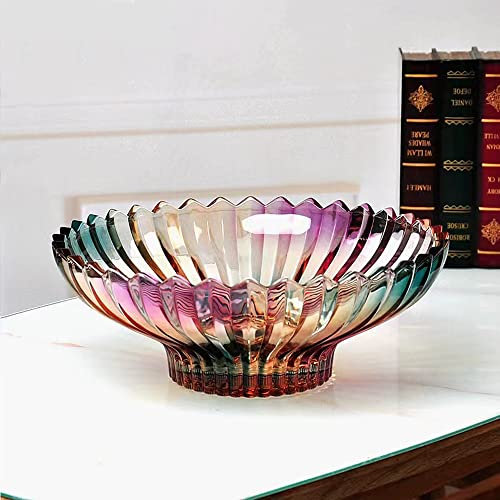 Magicpro Bol à fruits coloré en cristal de 31,8 cm de diamètre