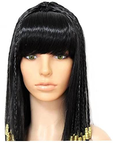 Cleopatra Schwarze Perücke Antike Ägypten Cleopatra Perücke Für Frauen Halloween Queen Cosplay Haarzubehör
