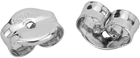 NKlaus 1 Paar Ohrmutter 585 Weiß Gold 14 Karat 3,8mm Butterfly Pousetten Loch: 0,8mm 8328