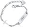 Baby Kind Armband mit Gravur Edelstahl Personalisierte Armbänder Tochter|Gravierbare Kinderarmkette|Taufarmband Junge Mädel| Kreuz Charme Name Babyarmband Taufgeschenke（Silber）