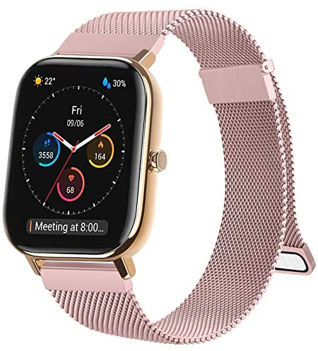 Cinturino per Amazfit GTS/GTS 2 /GTS 2 Mini/Gts 3 /Gts 4, 20mm Metallo Magnete Cinturino con Loop in Acciaio Inossidabile per Amazfit GTS 4 Mini/GTS 2e,Super Magnetico