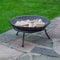 Schwarze Gusseisen-Feuerstelle mit Grillrost für Outdoor-Grill, Heizung und Garten-Camping