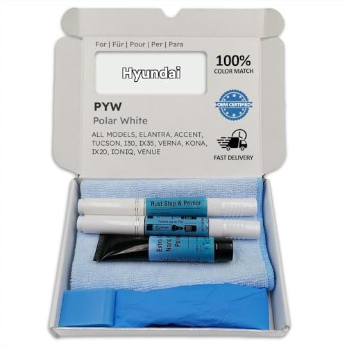 Genuine Colors Lackstift Polar White PYW für Hyundai Weiß Elantra Accent Tucson I30 IX35 Verna KONA IX20 IONIQ Venue
